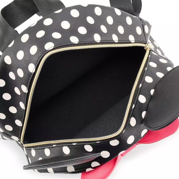 NWT! Disney Minnie Mouse Polka Dot Bow Mini Backpack Ears Hot Pink - Picture 3 of 6